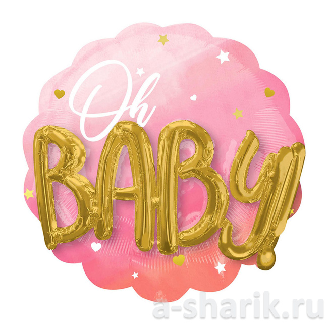 Воздушные шары "Фольгированный шар с 3D-буквами Oh, Baby" - фото