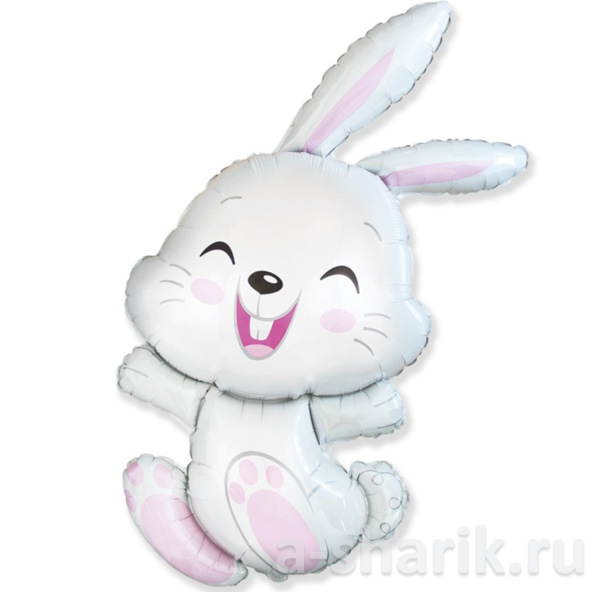 Фольгированный мини-шар Нежный улыбающийся зайчик