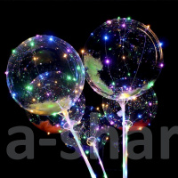 Светящийся шар bubble с перьями на палочке