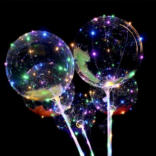 картинка Светящийся шар bubble с перьями на палочке магазин Одежда+ являющийся официальным дистрибьютором в России 