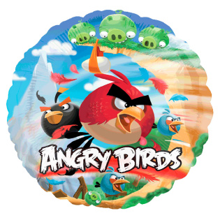 картинка Фольгированный шар-круг Angry Birds магазин Одежда+ являющийся официальным дистрибьютором в России 