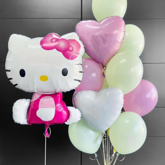 Воздушные шары "Воздушные шары для детского праздника Hello Kitty" - фото