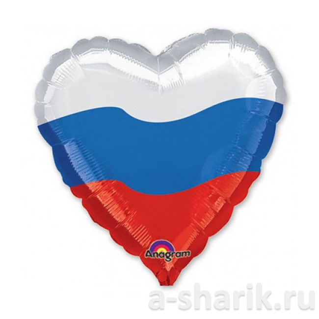 Воздушные шары "Фольгированные шары Триколор Сердце" - фото