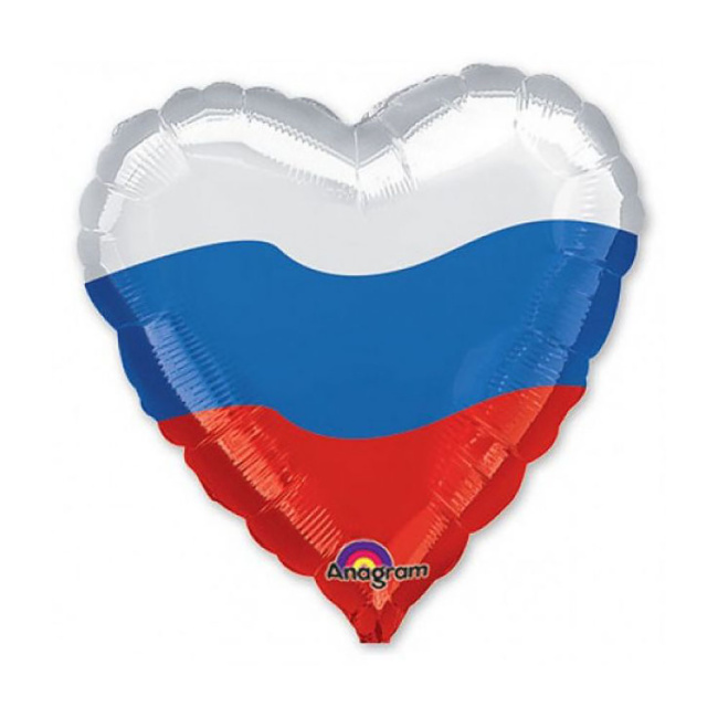 Воздушные шары "Фольгированные шары Триколор Сердце" - фото