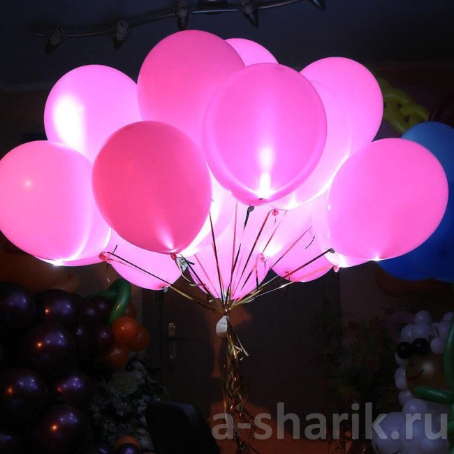 Воздушные шары "Светящиеся воздушные шары, фуксия" - фото