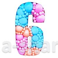 Аэромозаика из шаров цифра 6