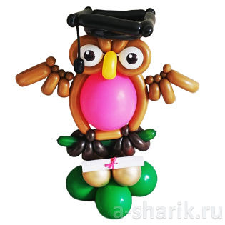 Фигура из шаров "Ученая сова"