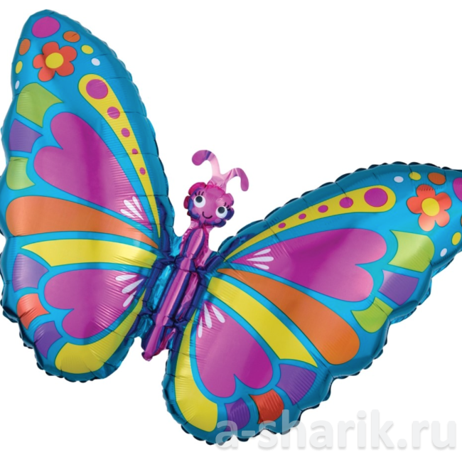 Фольгированный мини-шар Экзотическая яркая бабочка