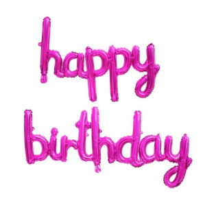картинка Надпись цвета фуксии из шаров "Happy Birthday" магазин Одежда+ являющийся официальным дистрибьютором в России 