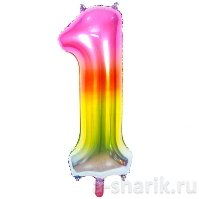 Шар-цифра из фольги Радужная