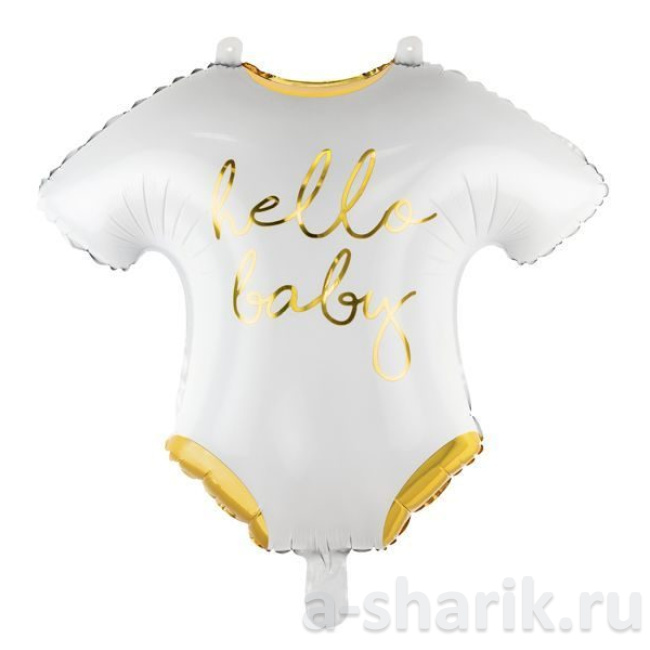 Воздушные шары "Фольгированный шар Боди Hello Baby, 51х45 см" - фото