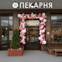 Оформление входа шарами Нежный акцент