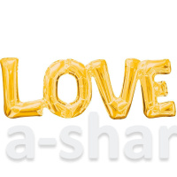 Фольгированный шар-надпись Love, золото