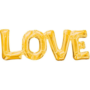 картинка Фольгированный шар-надпись "Love", золото магазин Одежда+ являющийся официальным дистрибьютором в России 