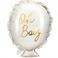 Фольгированный шар - фигура BABY Шарик белый, 61 см