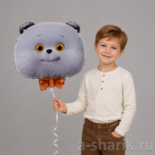 Фольгированный шар-фигура «Кот Басик голова»