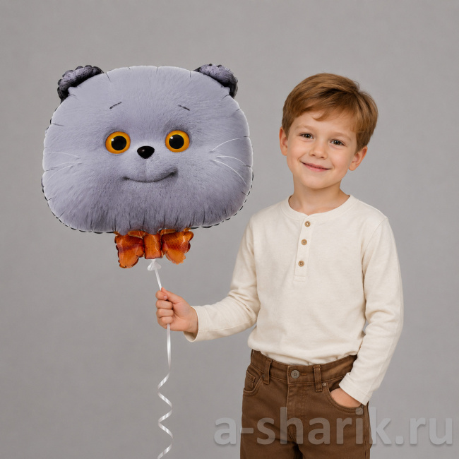 Воздушные шары "Фольгированный шар-фигура Кот Басик голова" - фото