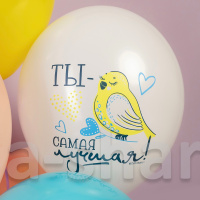 Воздушные шарики с изображением птичек на 8 Марта