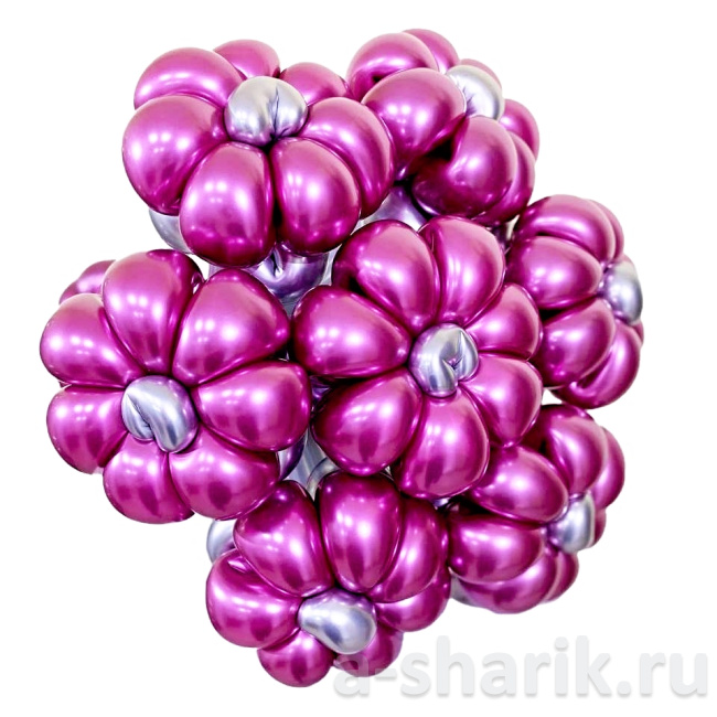 Воздушные шары "Фигура из шаров 7 розовых ромашек" - фото