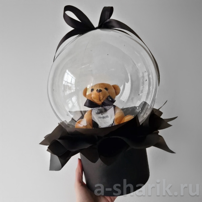 Воздушные шары "Бабл-бокс Мишка с сюрпризом" - фото