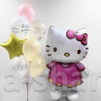 Набор шаров Hello Kitty, с днём рождения